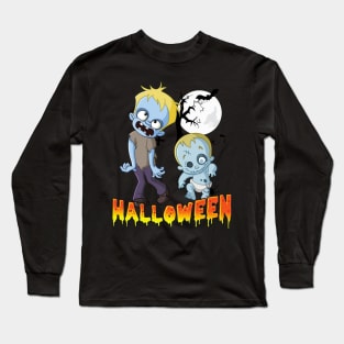 Creepy Zombie Babies Graveyard Retro Halloween Shirt Long Sleeve T-Shirt